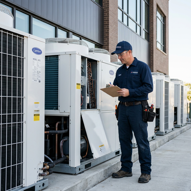 Package HVAC units and central cooling systems